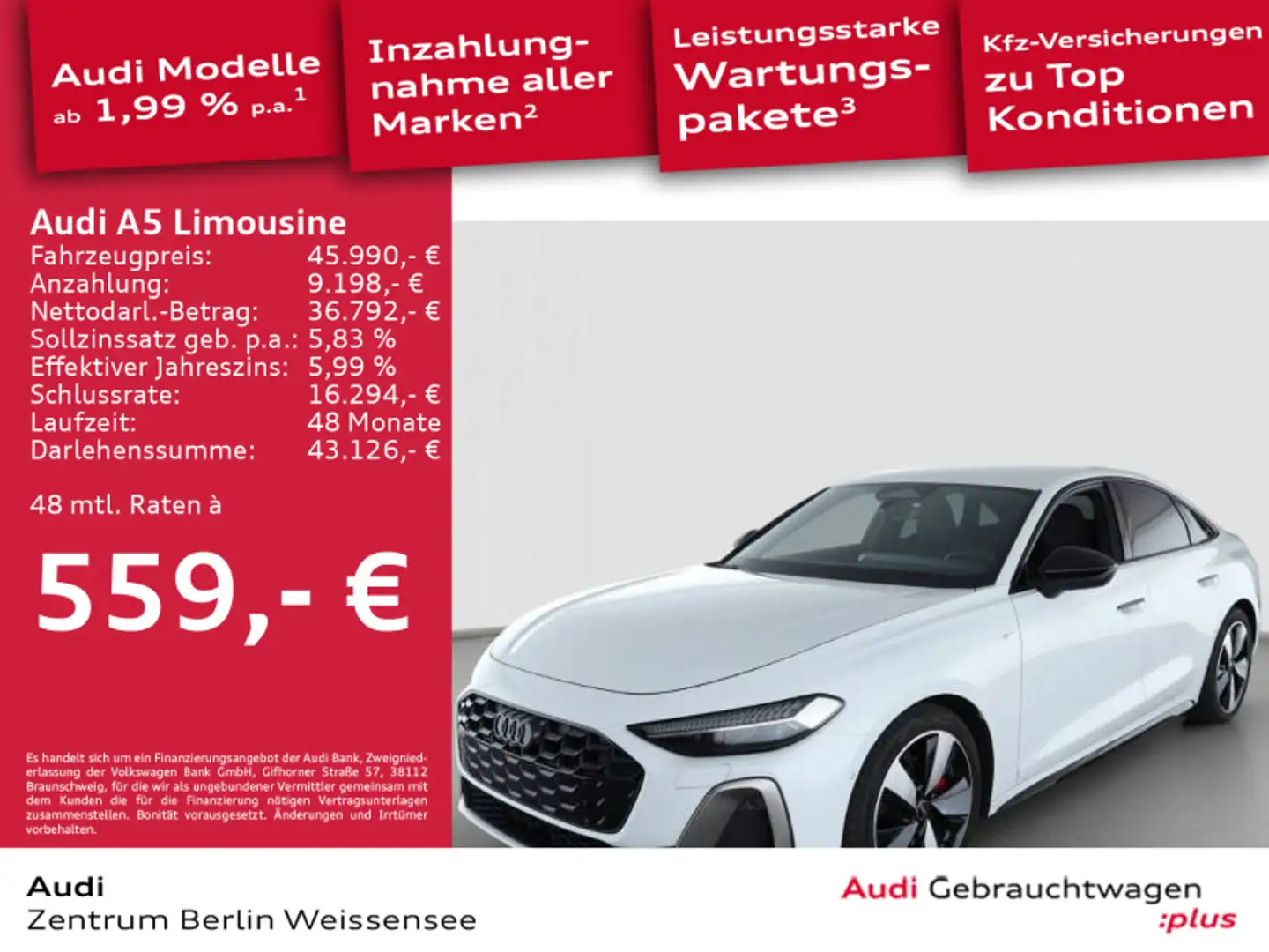 Audi A5 110kW TFSI S-TRO*EDITION ONE*MATRIX Weiß - 1