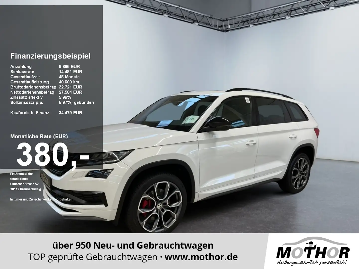 Skoda Kodiaq RS 2.0 TDI DSG 4x4 4xSHZ el.Heckklappe Weiß - 1