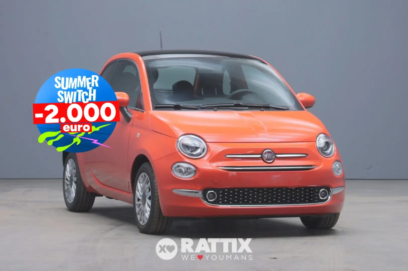 Fiat 500 1.0 Hybrid 70CV Dolcevita + tetto panoramico Arancione - 1