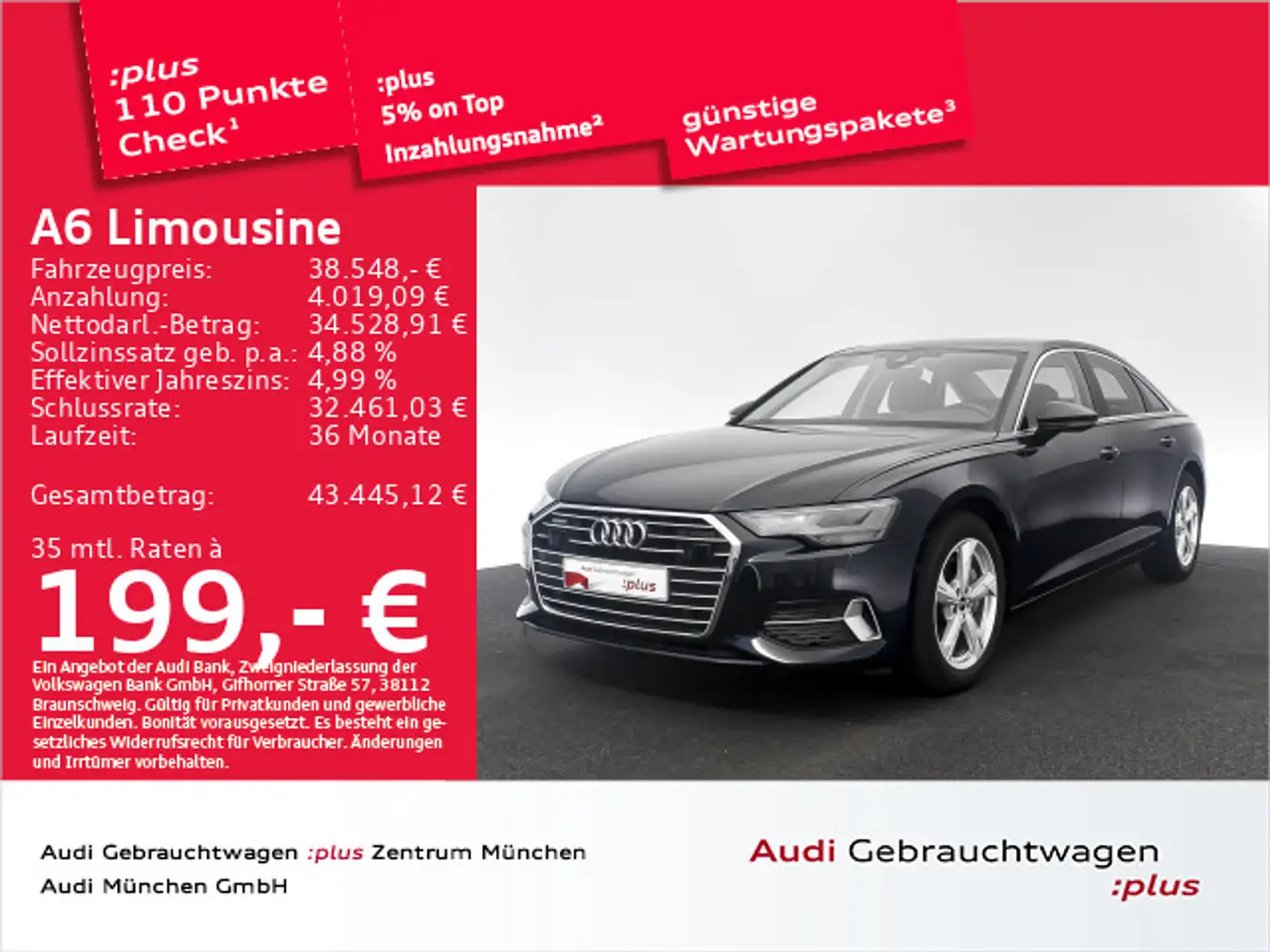 Audi A6 45 TFSI qu. S tronic advanced ACC/A Blau - 1