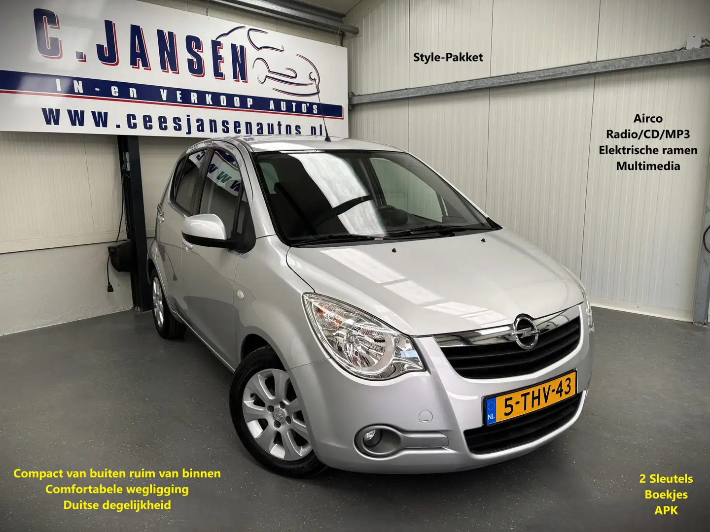 Opel Agila 1.2 Enjoy- Style !!! Grijs - 1
