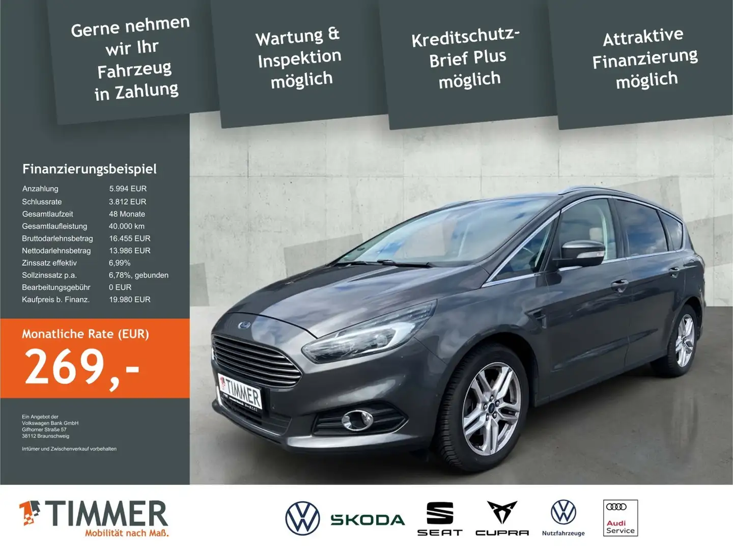 Ford S-Max 1.5 Ecoboost (160PS) Titanium *7-Sitzer*NAVI*R-Ka Grau - 2