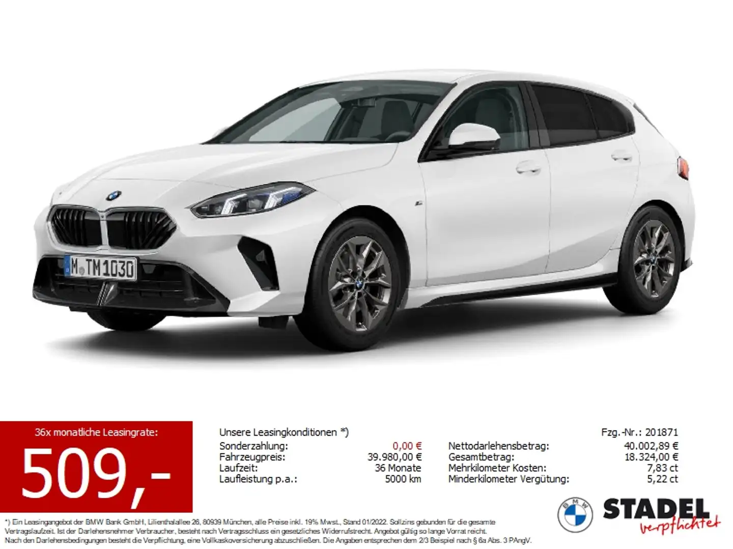BMW 120 d NEUES MODELL M Sport HuD HiFi-h/k 360° ACC Blanc - 1