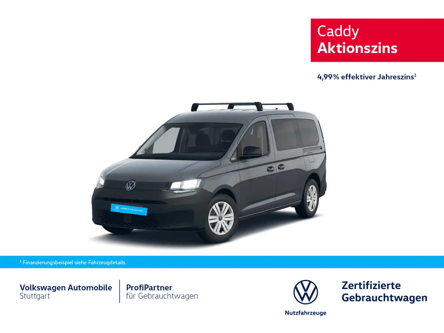Volkswagen Caddy 1.5 TSI Euro 6e 7-Sitzer AHK Klima Grau - 1
