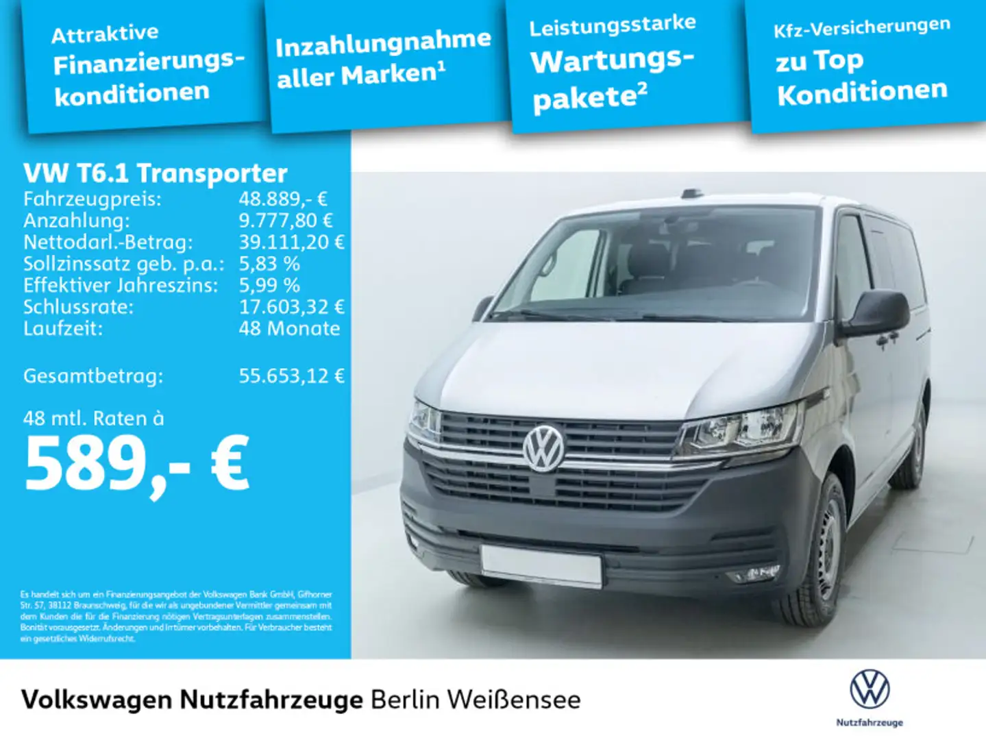 Volkswagen T6.1 Kombi T6.1 Transporter Kombi TDI DSG*RFK*AHK*9 Sitzer* Silber - 2