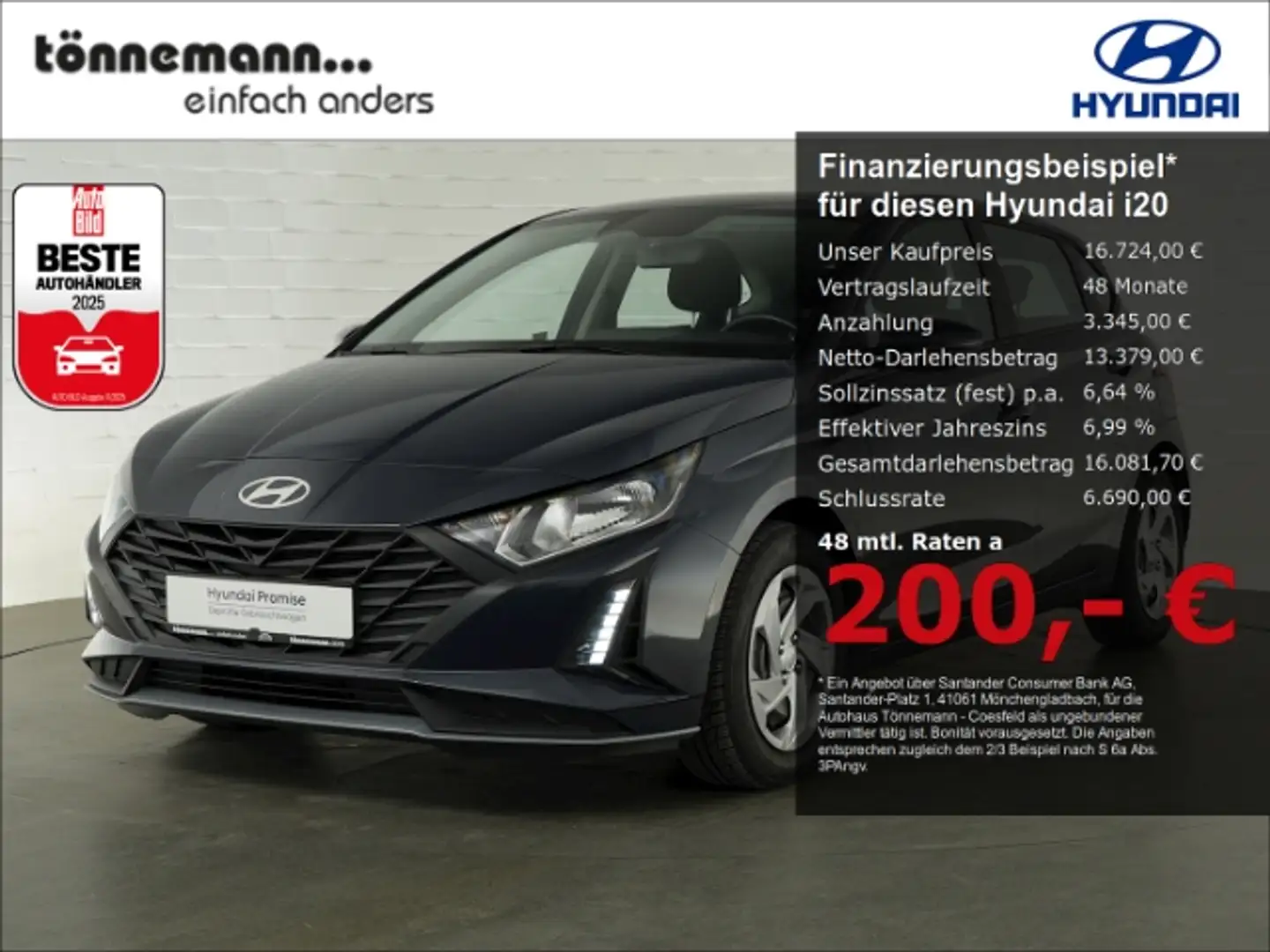 Hyundai i20 FACELIFT SELECT+NAVI+RÜCKFAHRKAMERA+PARKPILOT HI+L Gris - 1