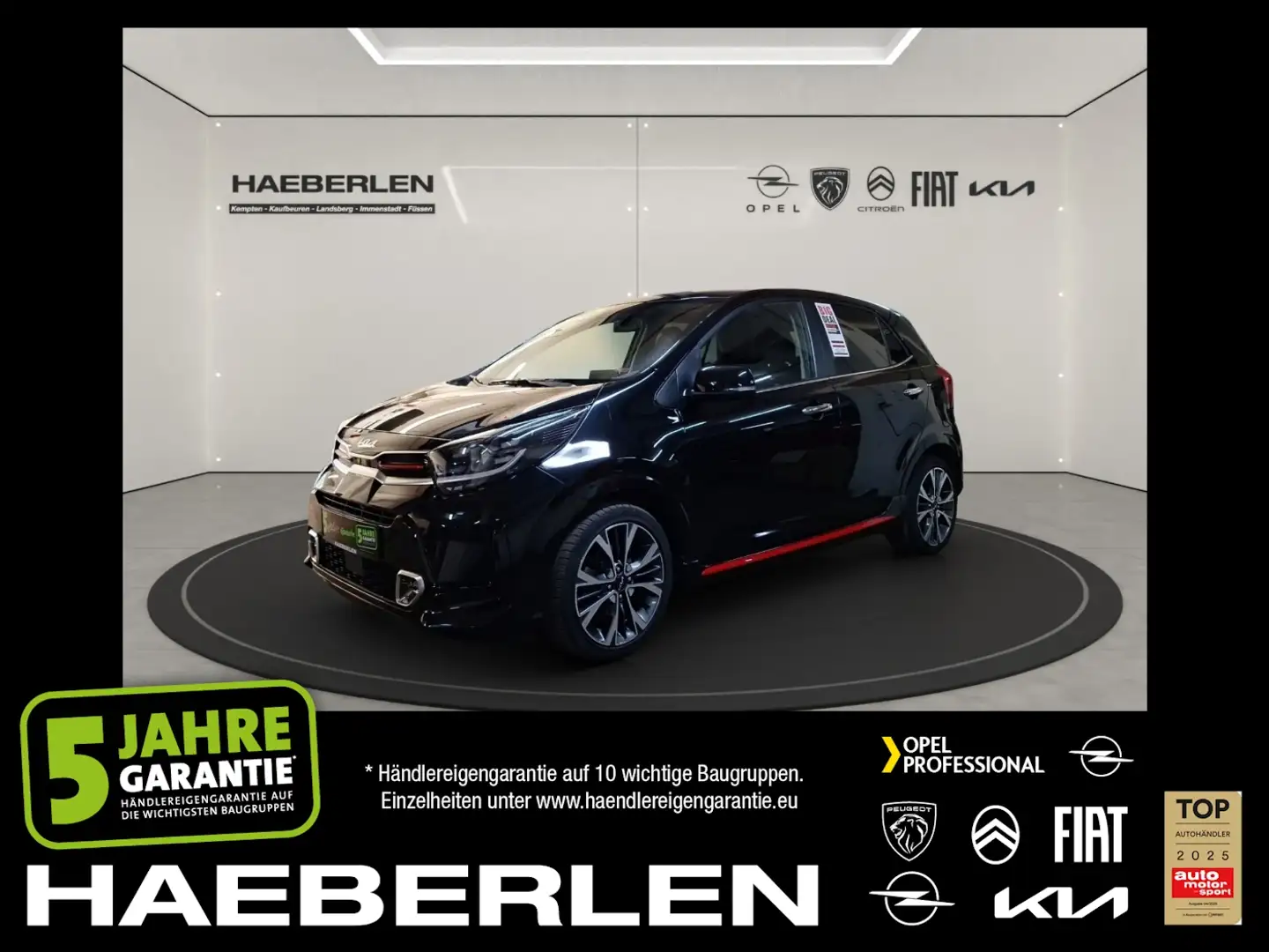 Kia Picanto 1.0 T-GDI GT Line GT-Line SpurH SpurW Schwarz - 1