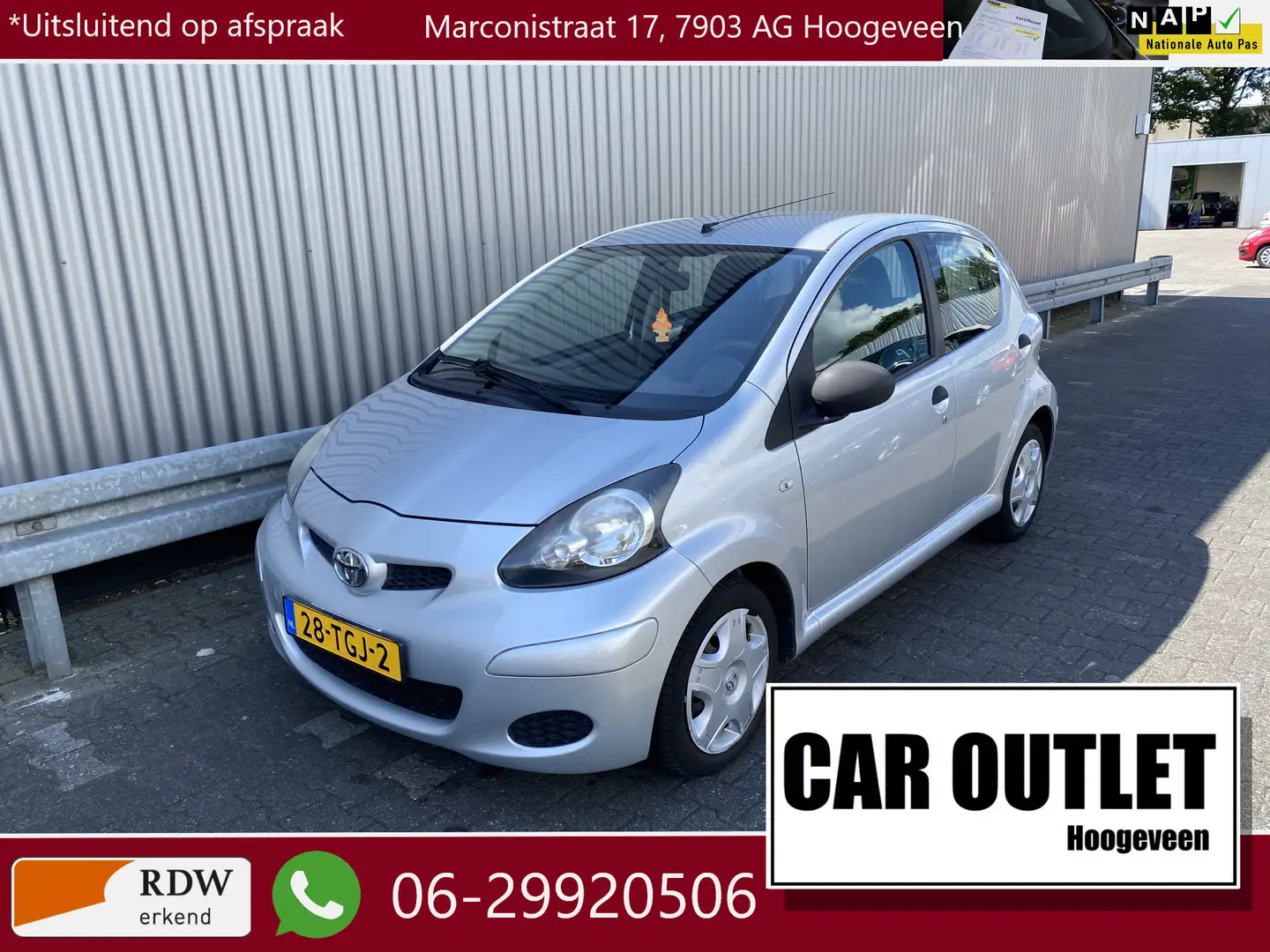 Toyota Aygo 1.0-12V Now 98Dkm.NAP, 5-Drs, A/C, Elec.ramen, Cen Grijs - 1