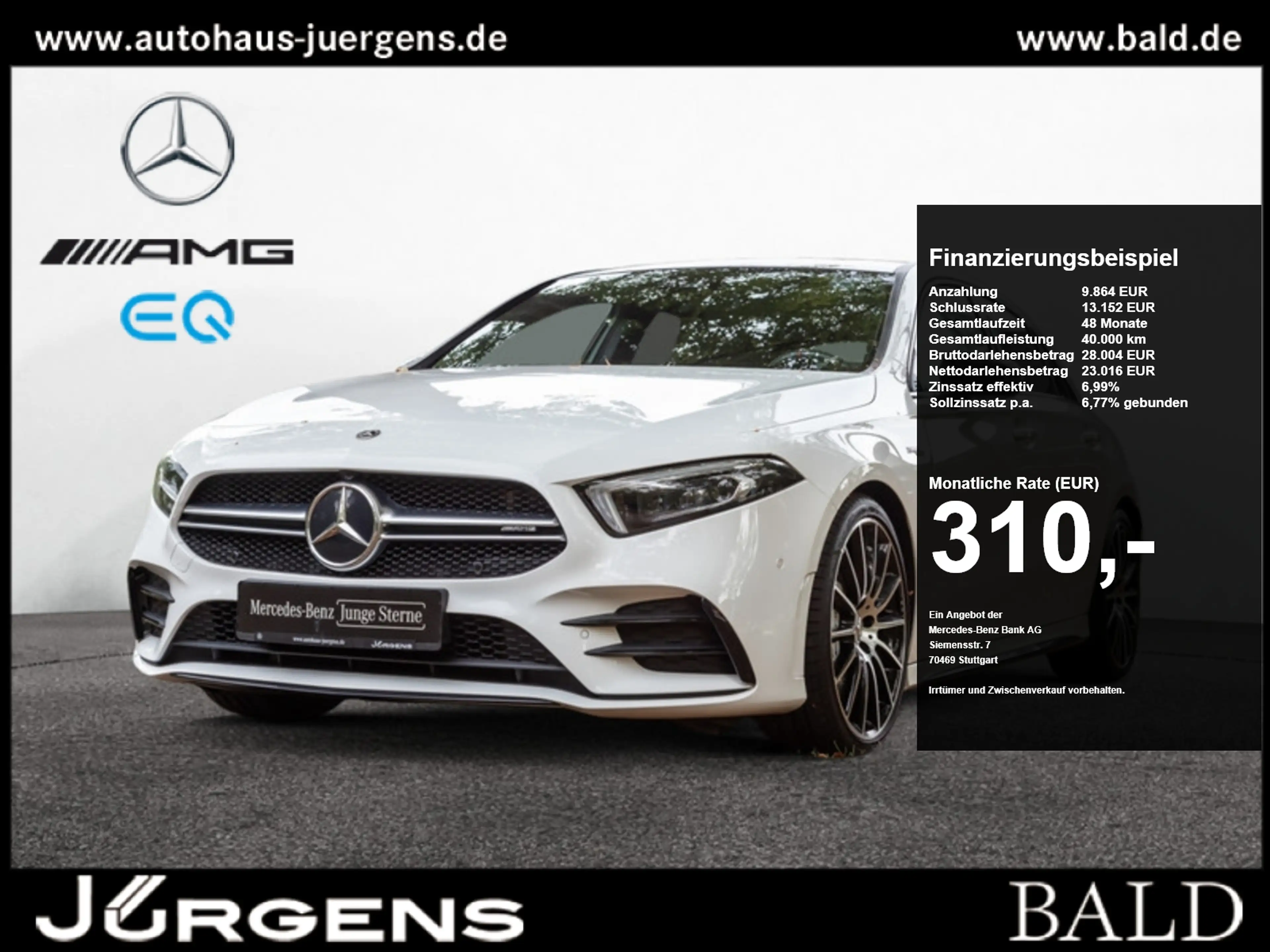 Mercedes-Benz A 35 AMG 4M AMG-Sport/MLB/Cam/Pano/Night/AHK/19"