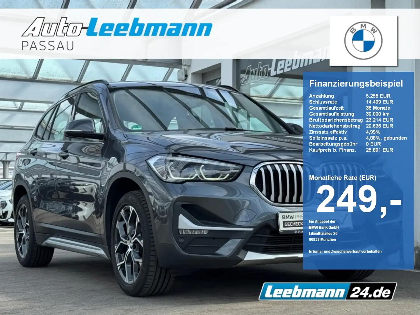 BMW X1 xDrive18d Aut. xLine DrivAssi 2 JAHRE GARANTIE Grau - 1