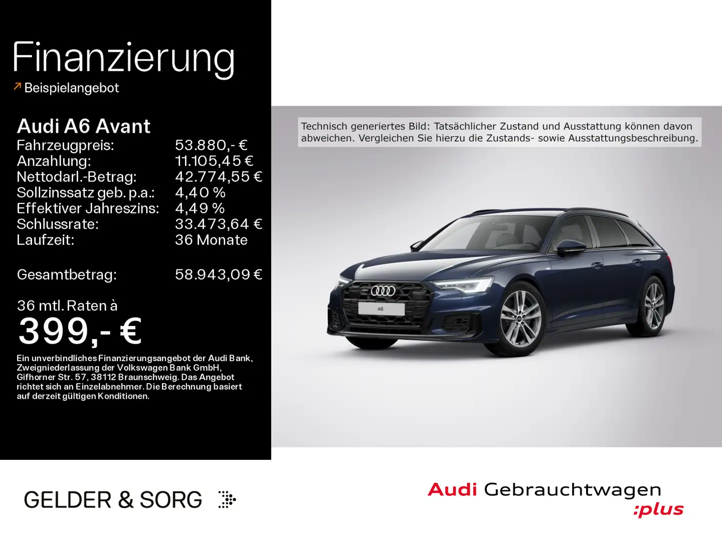 Audi A6 50 TDI quattro S line Matrix*AHK*360° Blau - 1