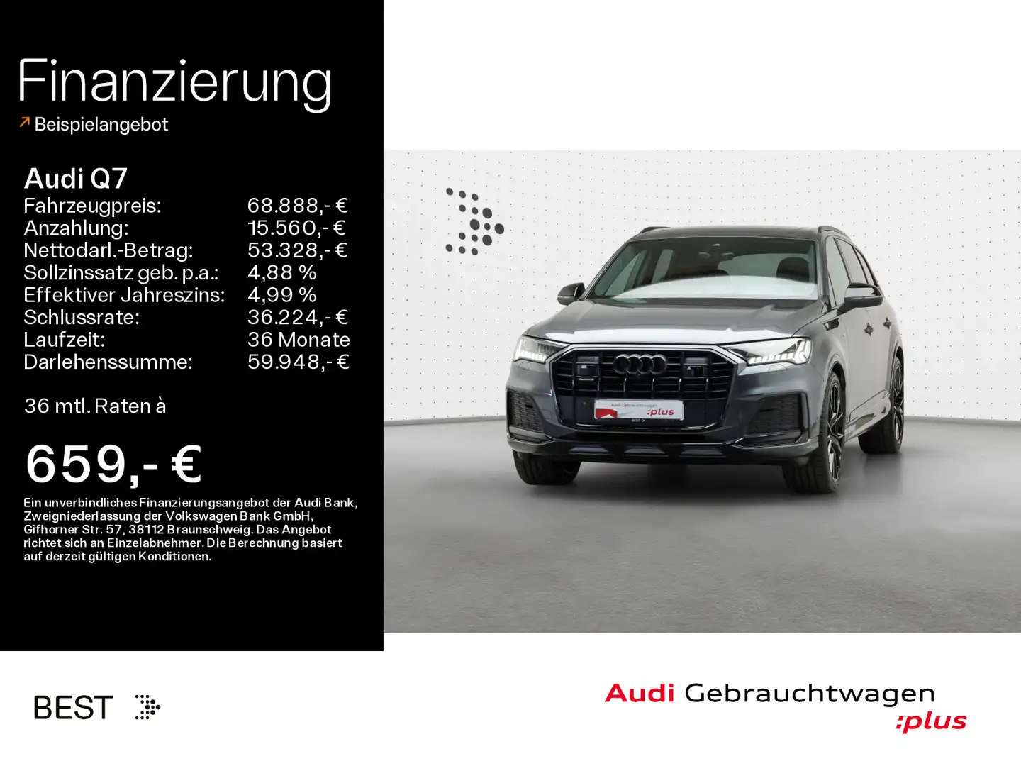 Audi Q7 S line black 50 TDI qu. Tour*Matrix*Pano*AHK Gris - 1