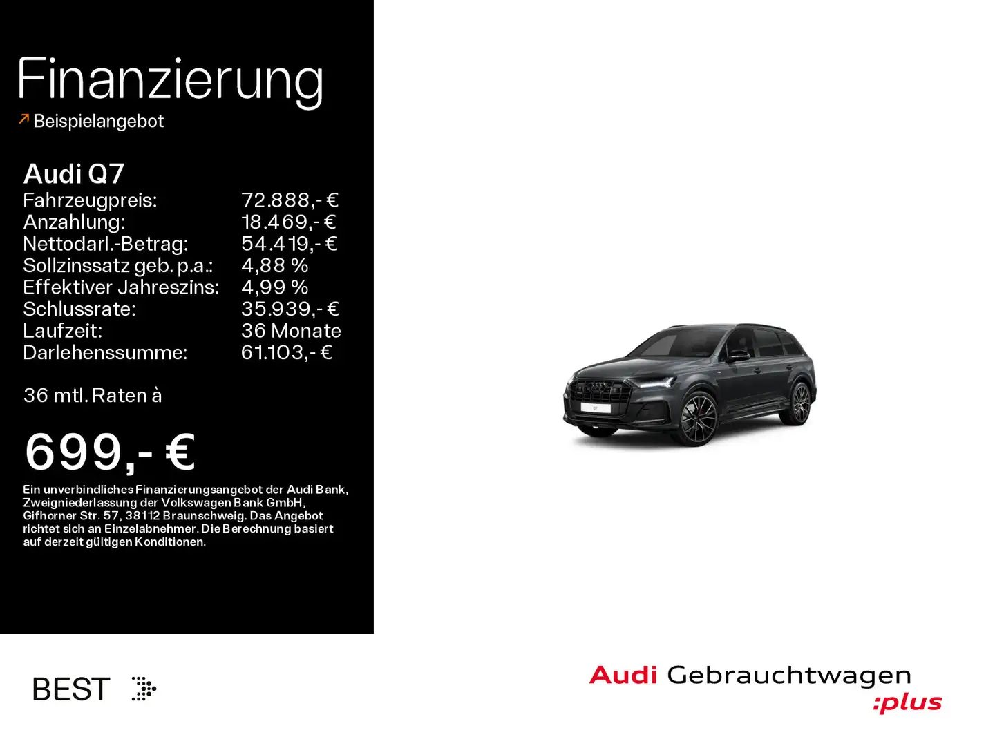 Audi Q7 S line black 50 TDI qu. Tour*Matrix*Pano*AHK Grau - 1