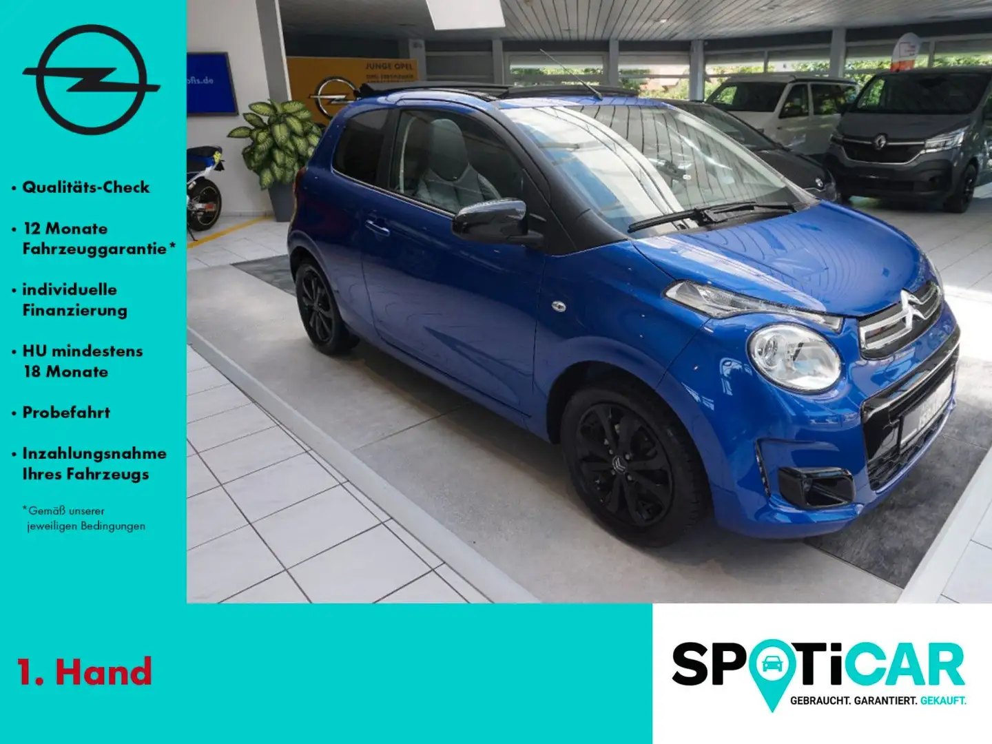 Citroen C1 Airscape Shine FALTDACH, LEDER, SITZHEIZUNG Blau - 1