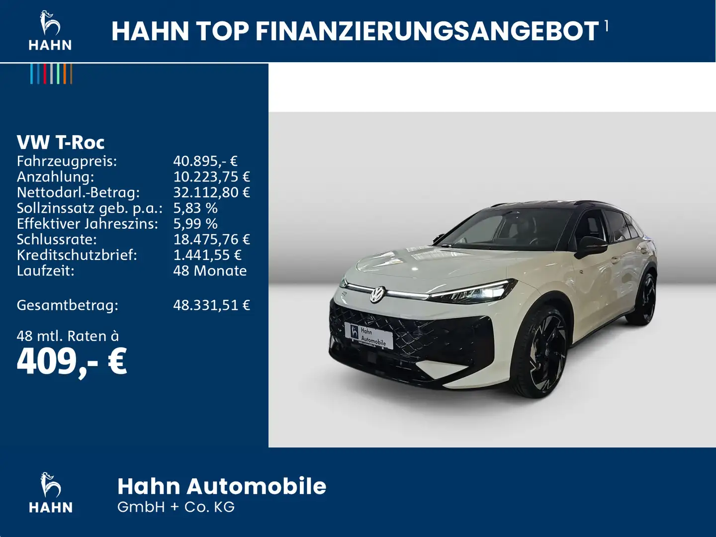 Volkswagen T-Roc R-Line 1.5l eTSI 150PS DSG Navi IQ-Light i Weiß - 2
