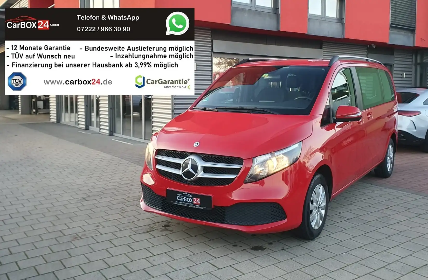 Mercedes-Benz V 220 d RISE kompakt, aus 1. Hand, Service NEU Червоний - 1