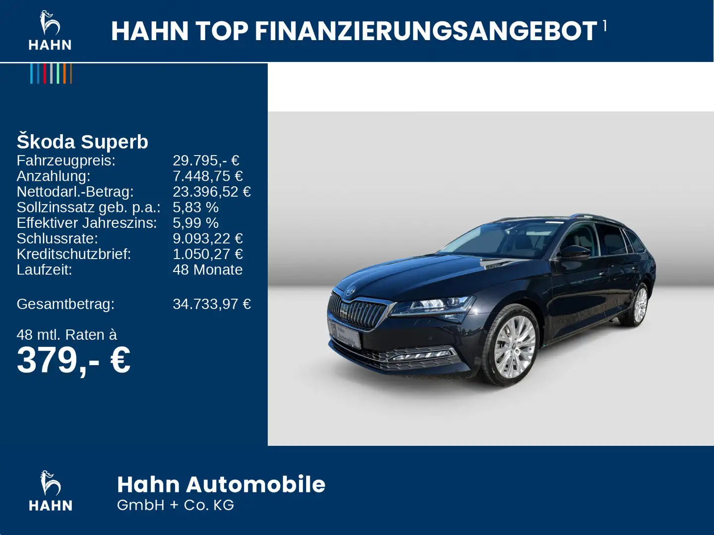 Skoda Superb Combi 2.0TDI DSG Style AHK-Vorb. VOLL-LED Zwart - 2