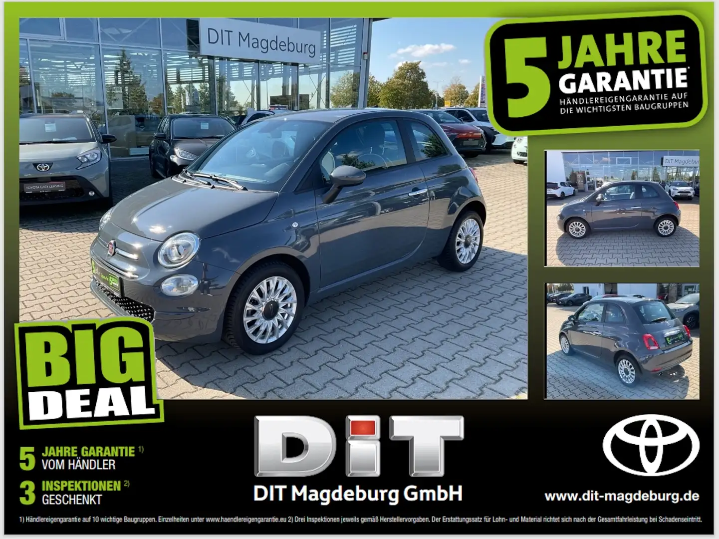 Fiat 500 1.0 Lounge LM+PDC+Facelift+elSitz Grigio - 1
