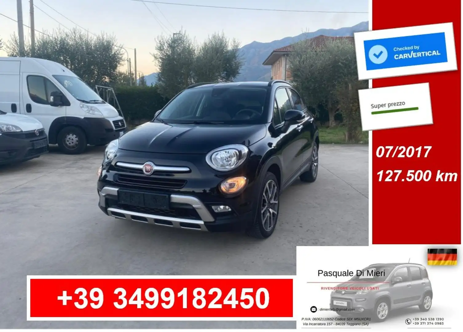 Fiat 500X 500X 1.6 mjt Cross Plus 4x2 120cv Noir - 1