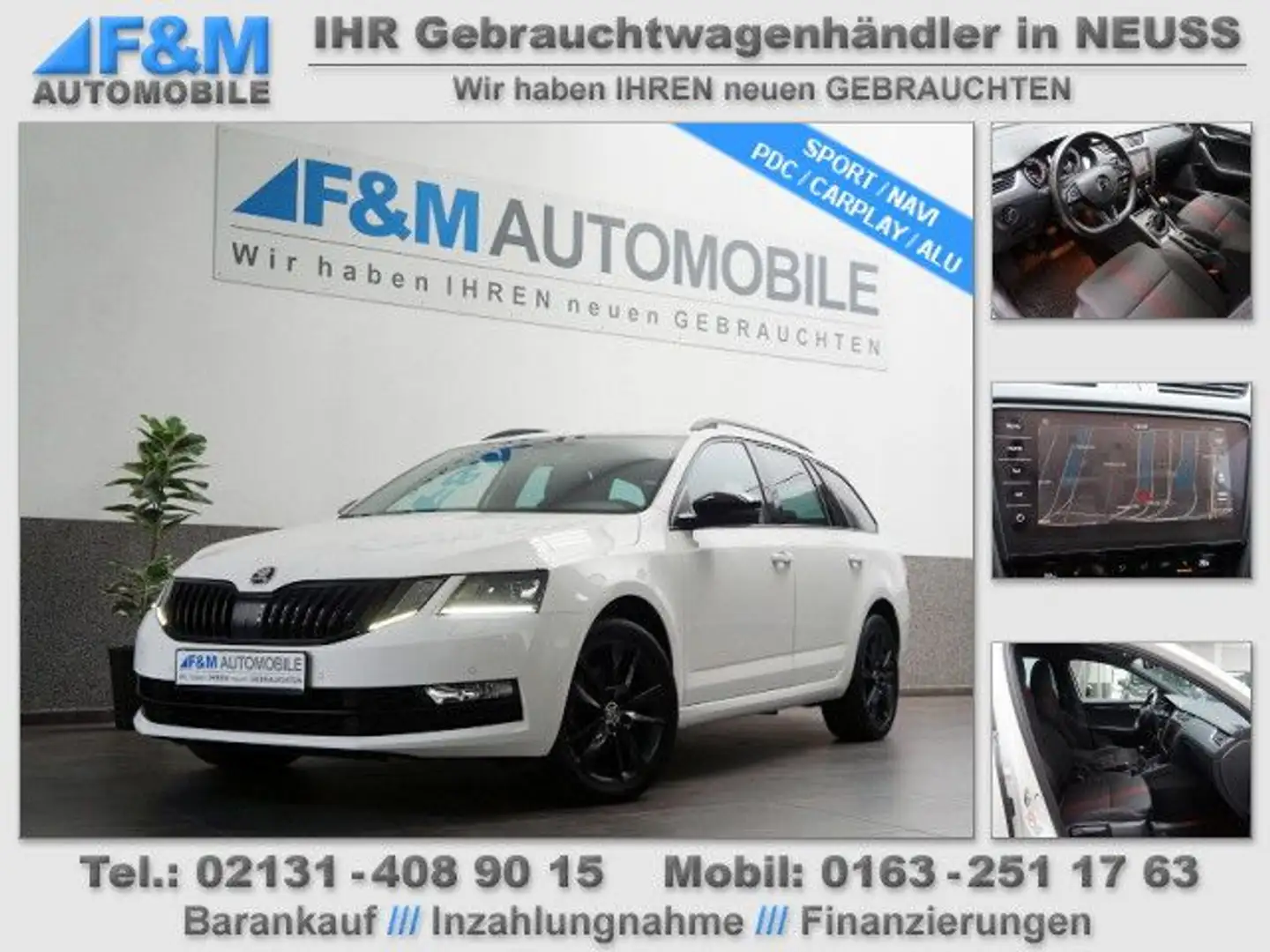 Skoda Octavia 2.0 TDI Style Combi Sport Navi Alu PDC Weiß - 1