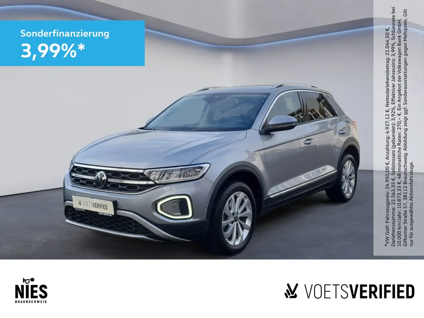 Volkswagen T-Roc Style 1.5 TSI DSG LED+RearView+SHZ Silber - 1