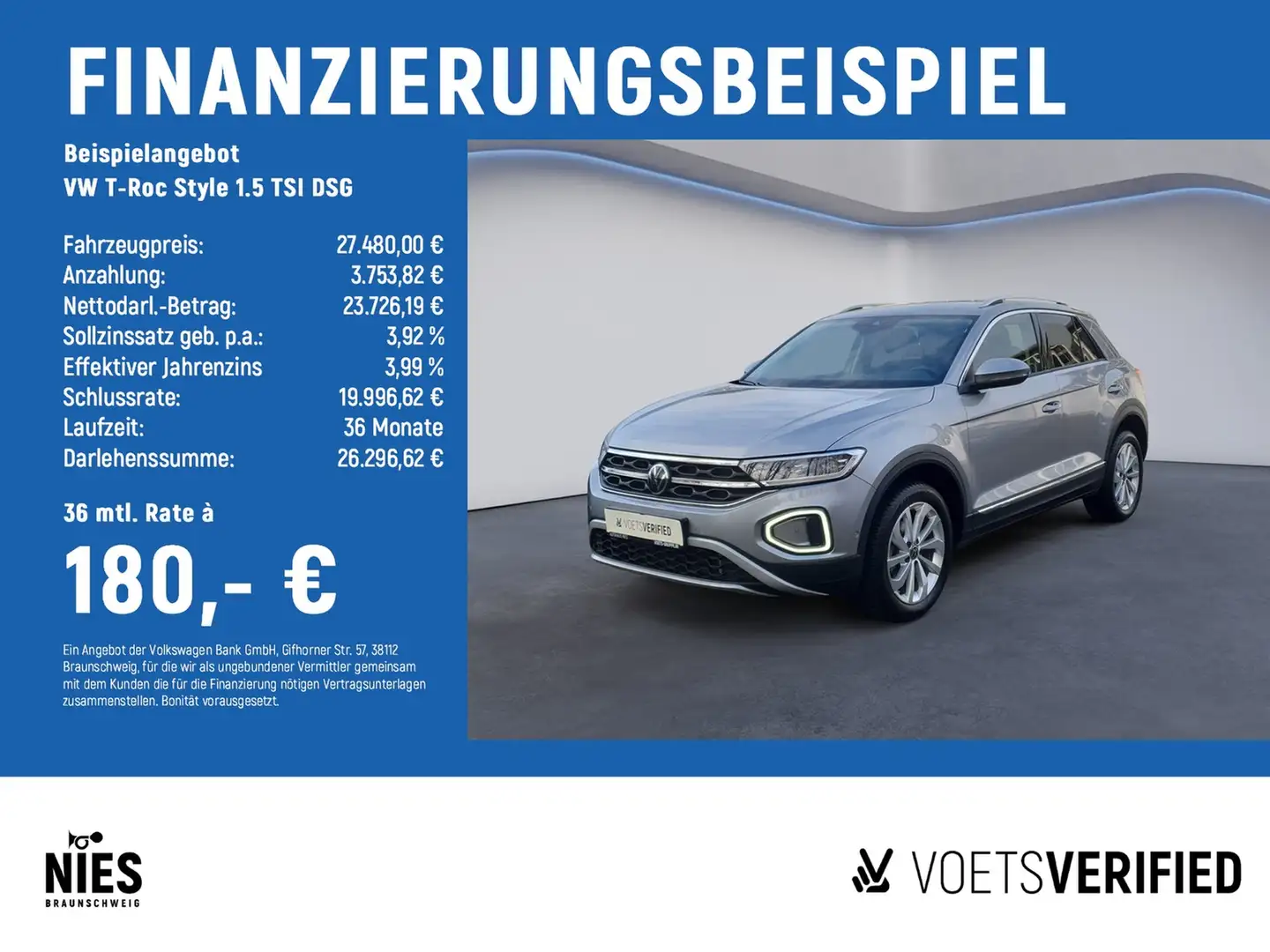 Volkswagen T-Roc Style 1.5 TSI DSG LED+RearView+SHZ Silber - 2