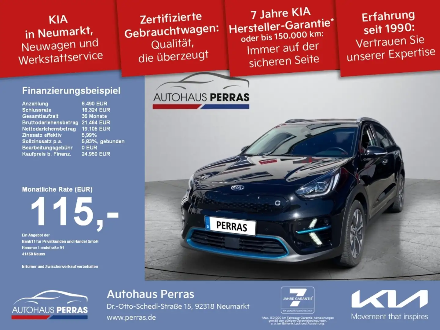 Kia Niro 204 Spirit  64KW Leder Interieur 3Phasen Sitzheizu Schwarz - 1