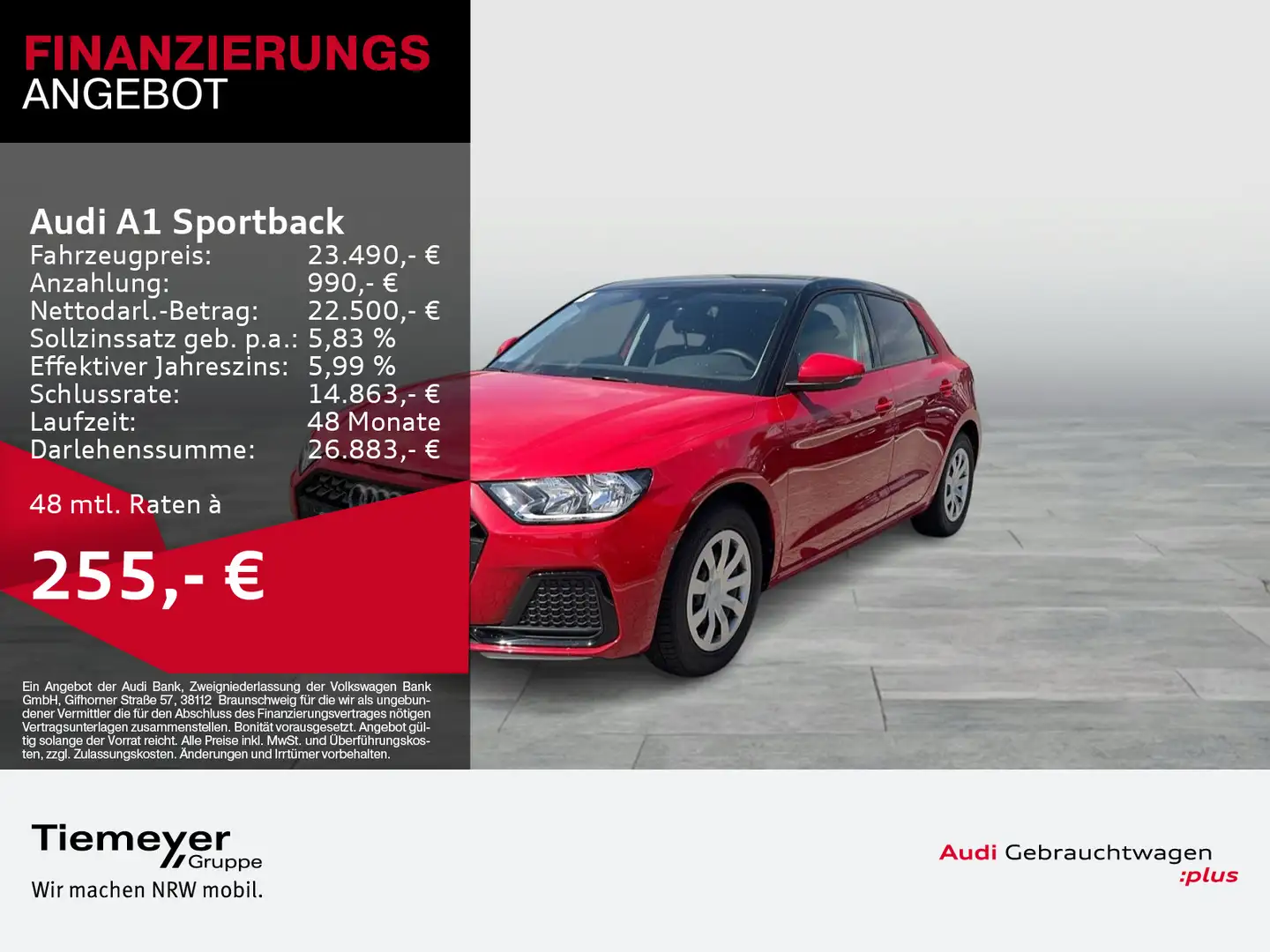 Audi A1 25 TFSI S tronic ADVANCED LM17 SPOR Rot - 1