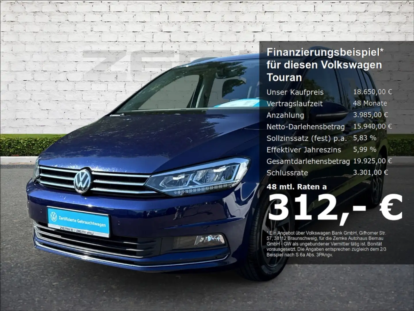 Volkswagen Touran 1.4 TSI Join StandHZG AHK-klappbar Navi LED Sperrd Bleu - 1