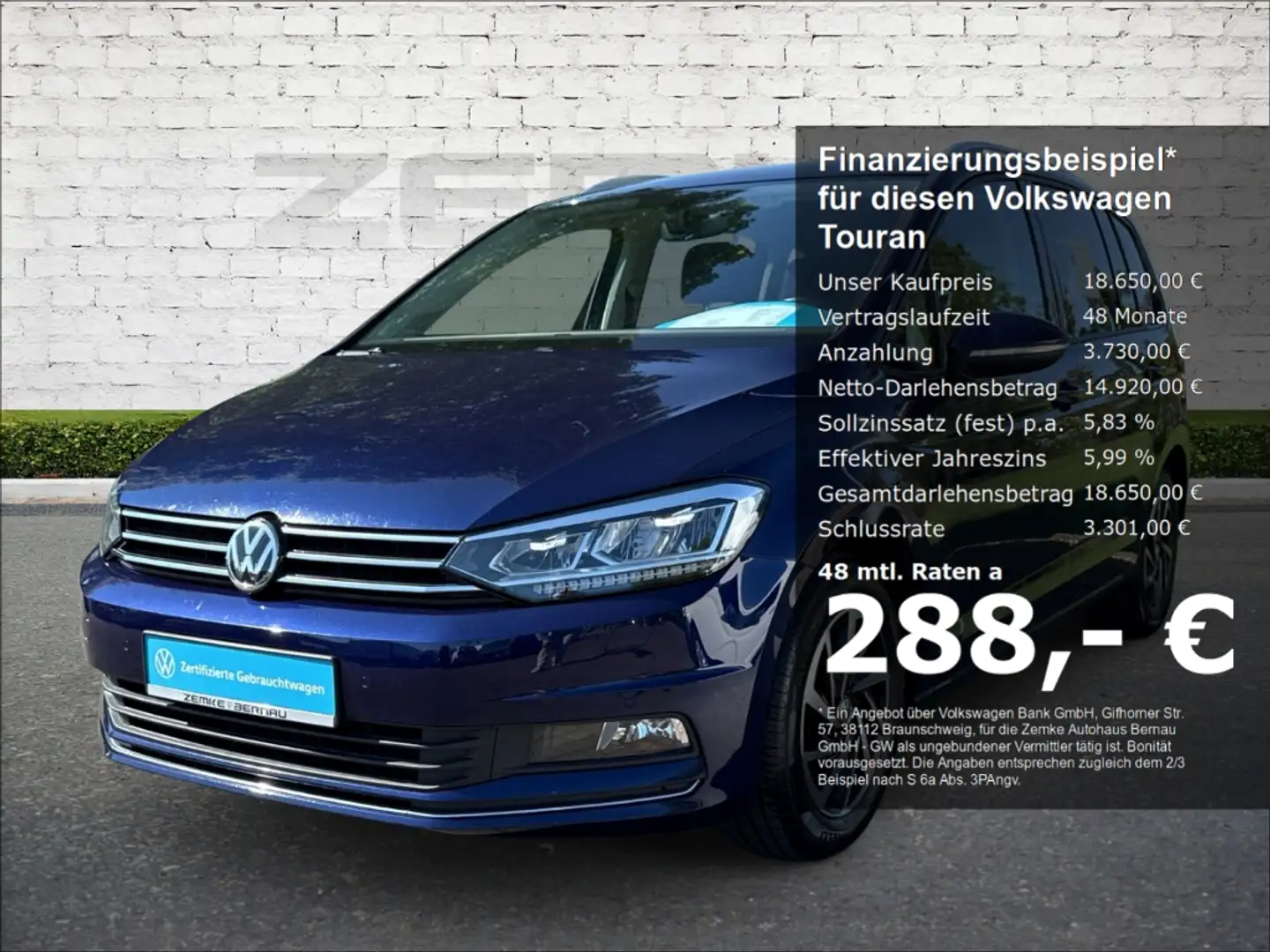 Volkswagen Touran 1.4 TSI Join StandHZG AHK-klappbar Navi LED Sperrd Albastru - 1