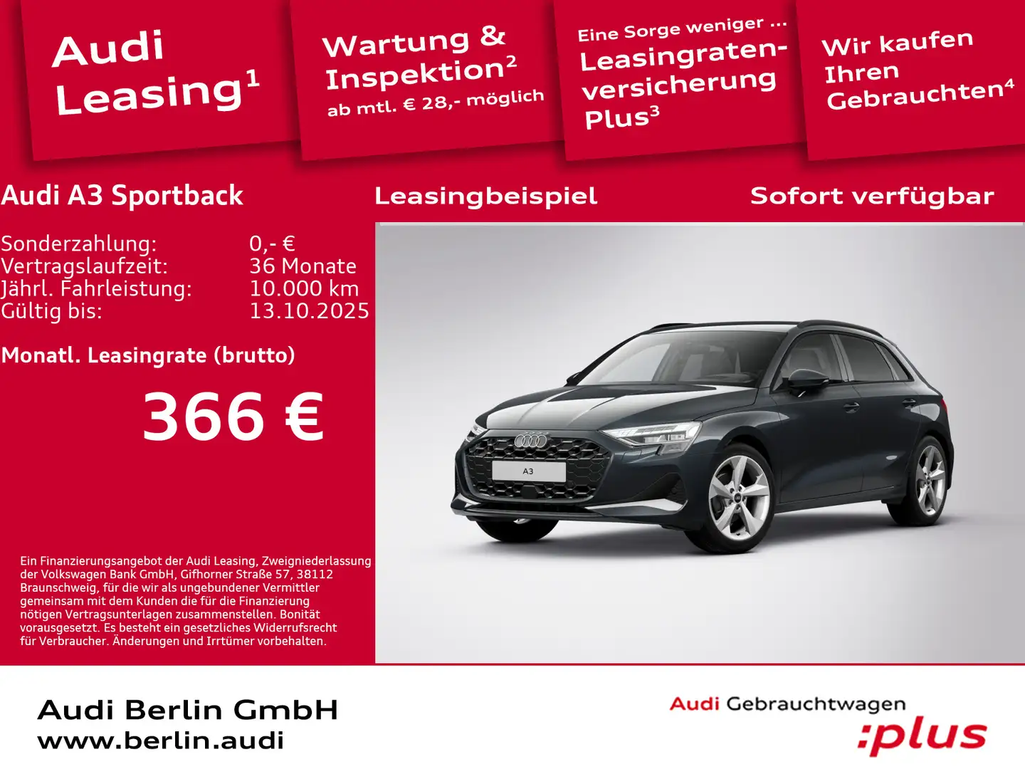 Audi A3 Advanced 35 TFSI S tronic Grau - 1