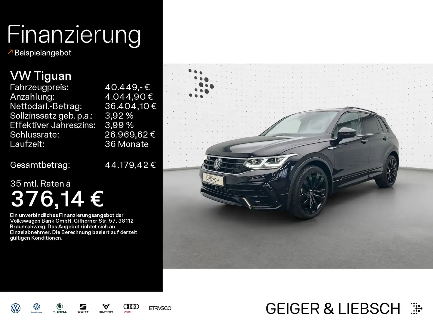 Volkswagen Tiguan 2.0 TDI 4Motion DSG R-LINE*BLACK-STYLE*IQ Schwarz - 1