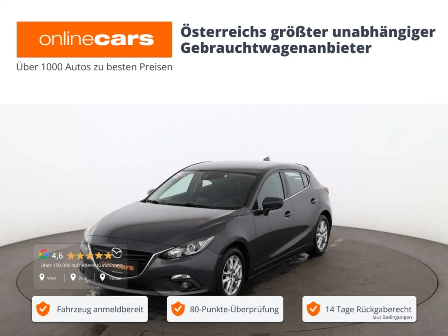 Mazda 3 1.5 SKYACTIV-D Challenge NAVI TEMPOMAT KLIMA Grau - 1