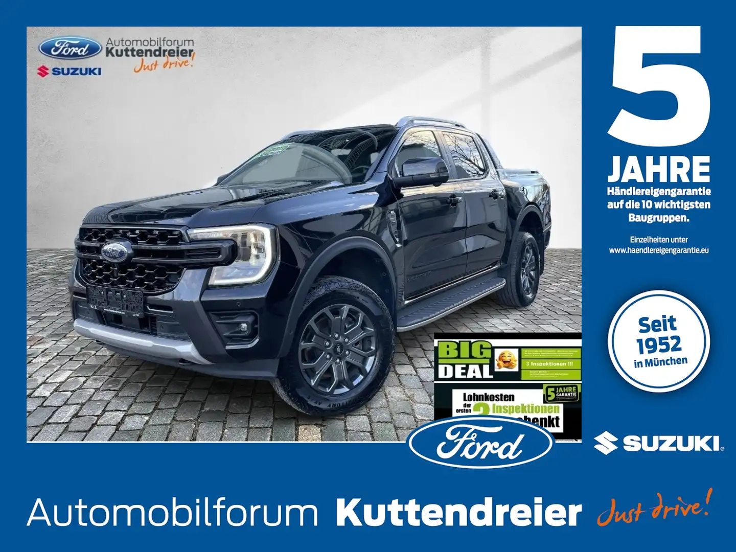 Ford Ranger 4WD Doppelkabine Wildtrak Navi Kamera LED Schwarz - 1