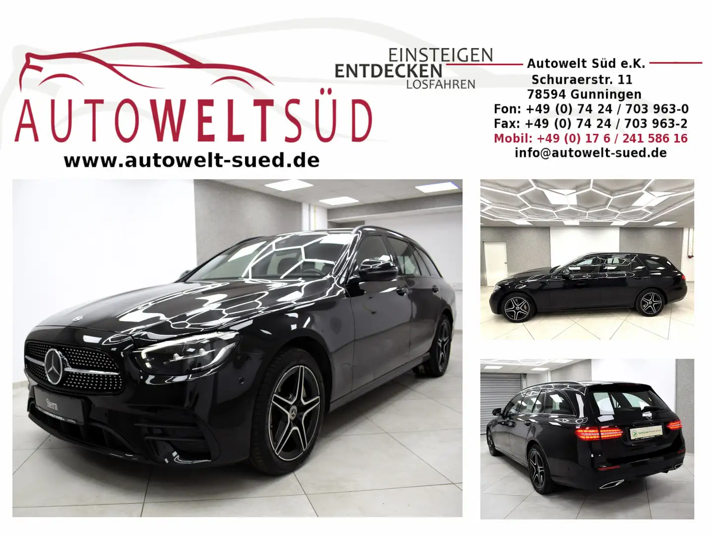 Mercedes-Benz E 300 de 4M AMG Sport DTR 2xSpur HUD AHK Nappa Schwarz - 1