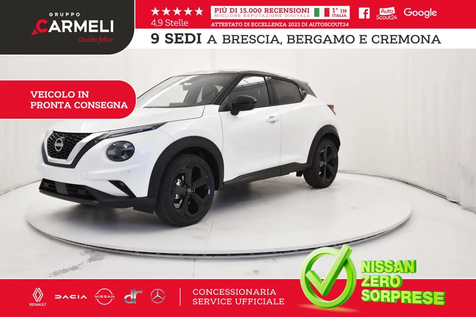Nissan Juke 1.0 dig-t Tekna 114cv Bianco - 1
