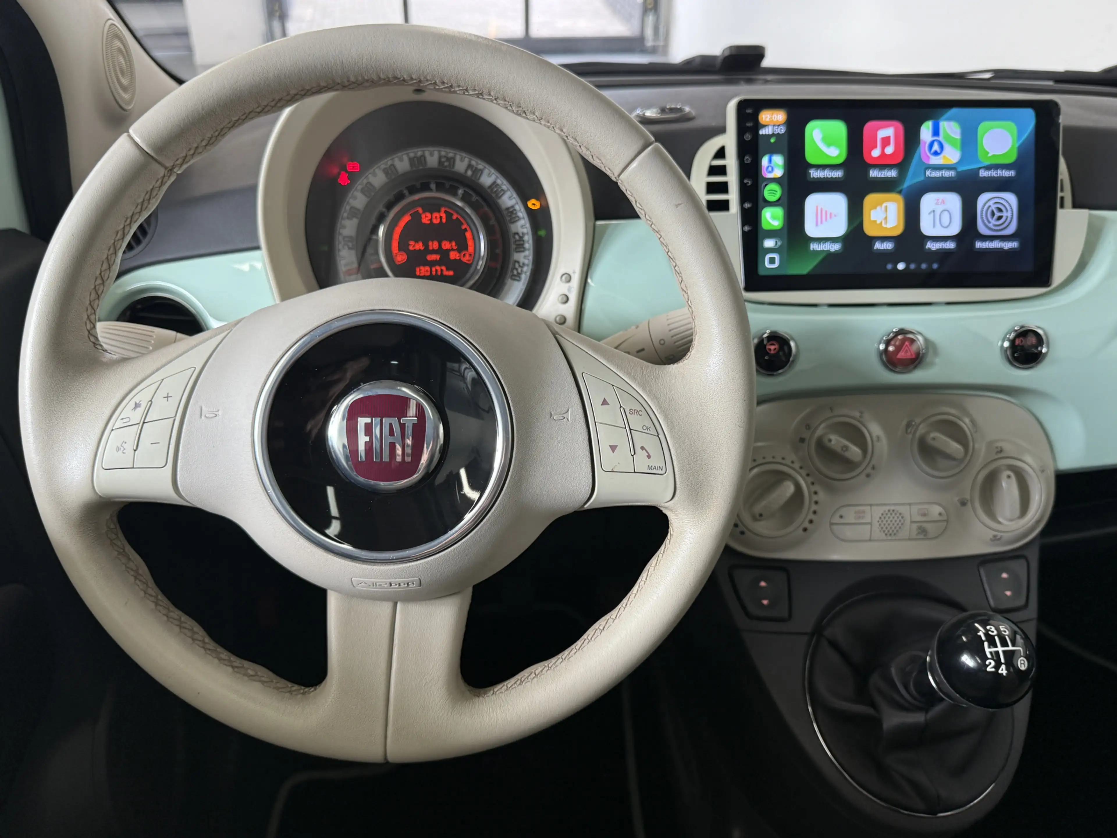 Fiat 500 1.2 Lounge Verde Lattementa-Carplay-Pano-PDC — photo 10
