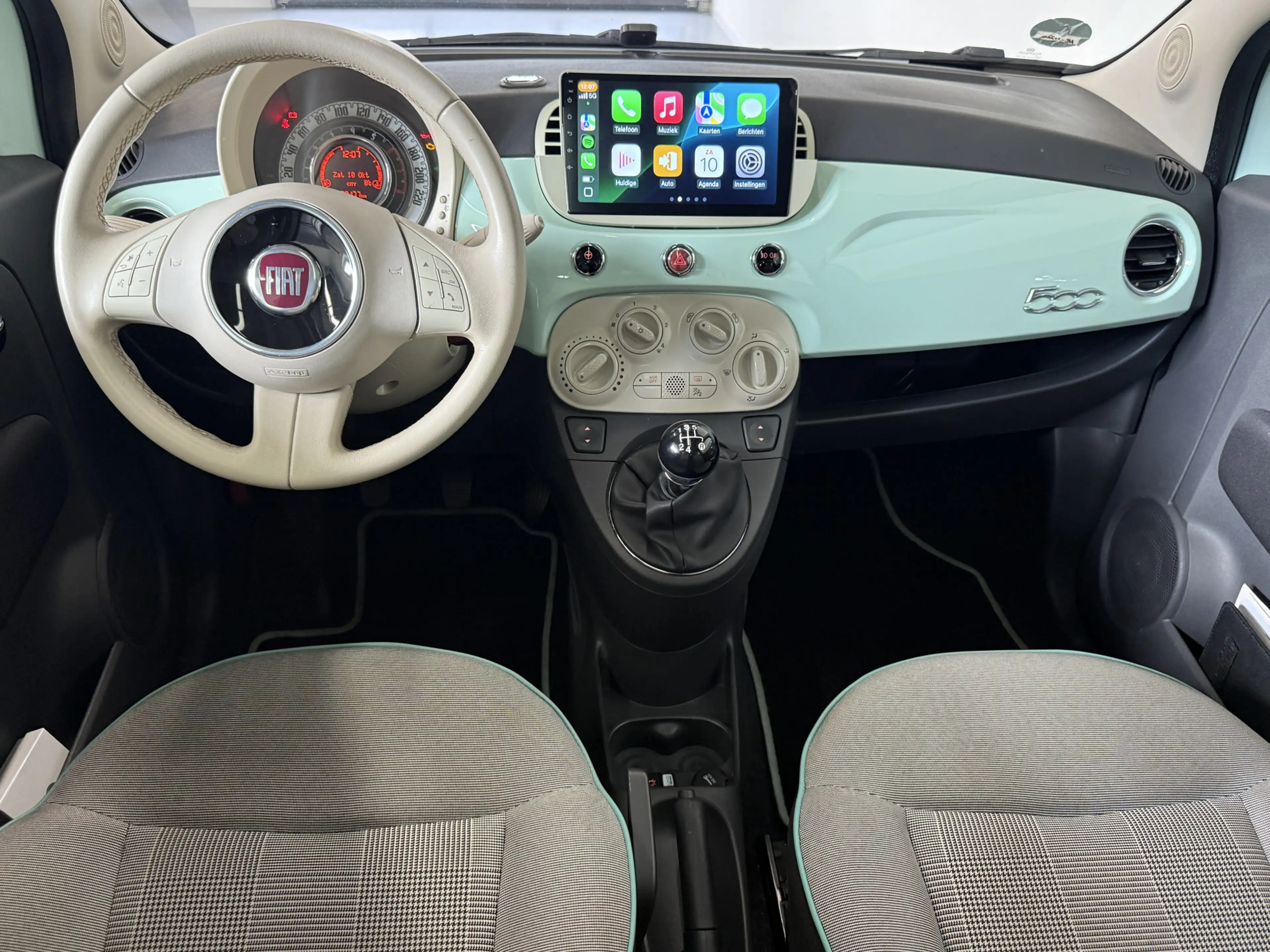Fiat 500 1.2 Lounge Verde Lattementa-Carplay-Pano-PDC — photo 9