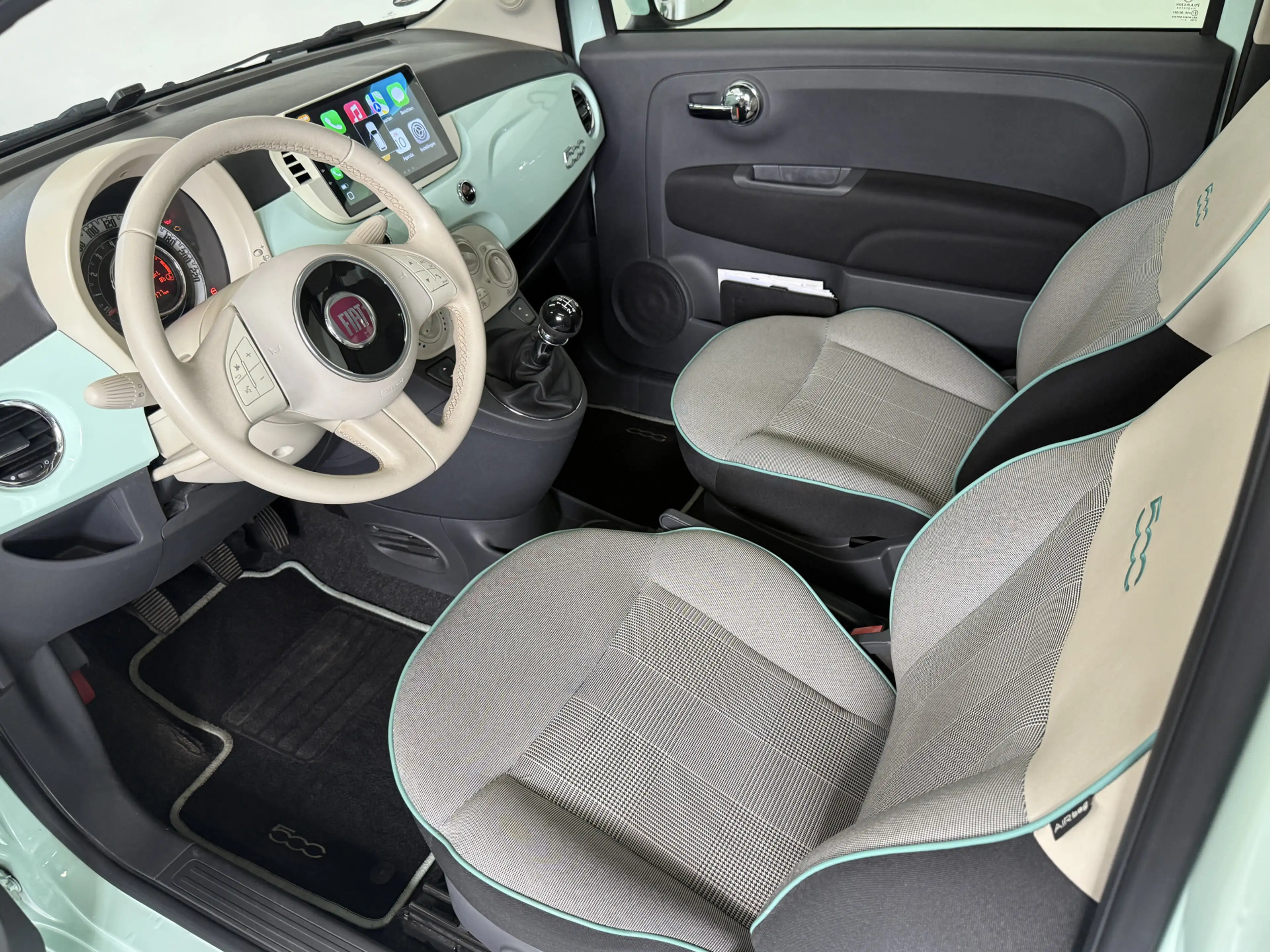 Fiat 500 1.2 Lounge Verde Lattementa-Carplay-Pano-PDC — photo 12