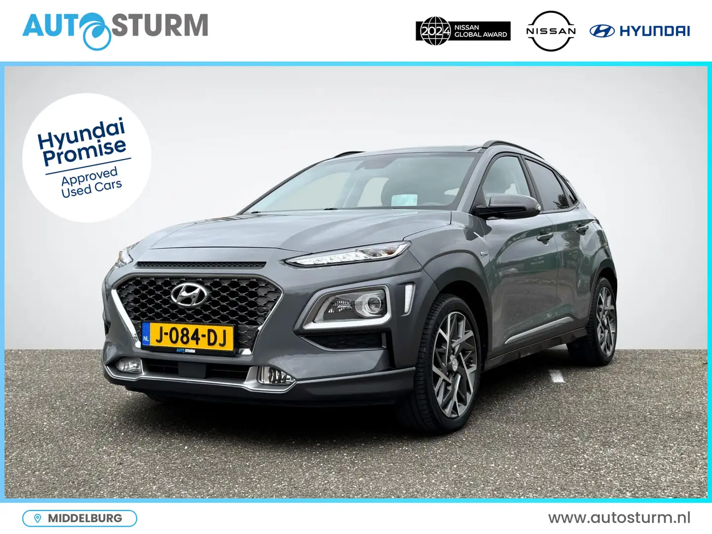 Hyundai KONA 1.6 GDI HEV Premium | Trekhaak | Head Up-Display | Grijs - 1