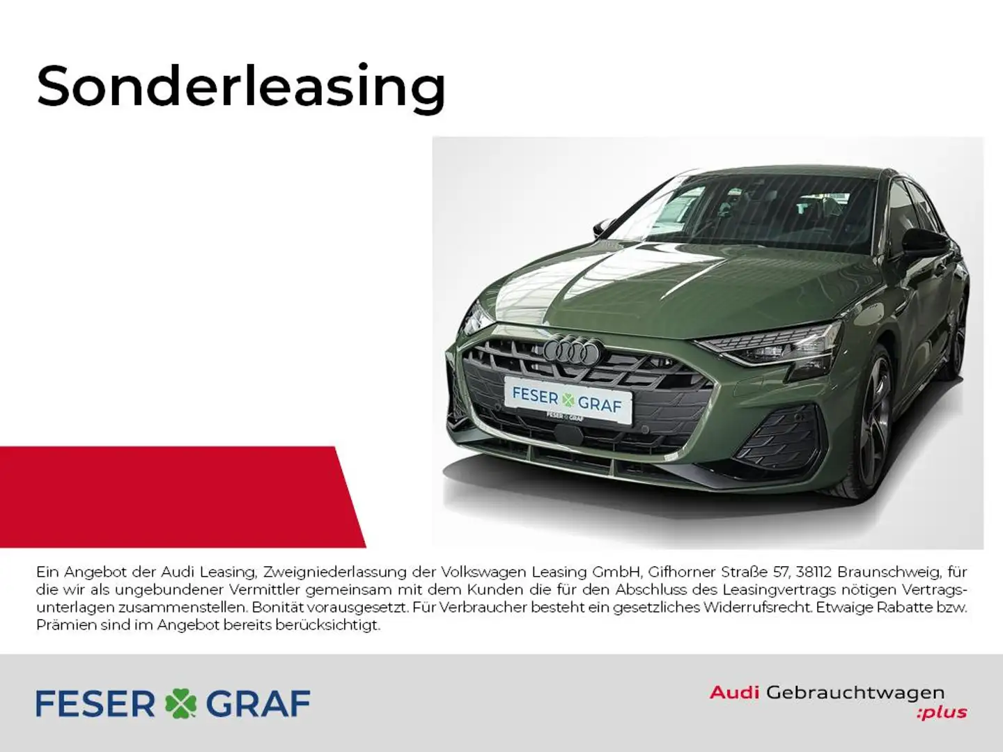 Audi A3 S line 35 TDI NAVI LED ACC Grün - 1