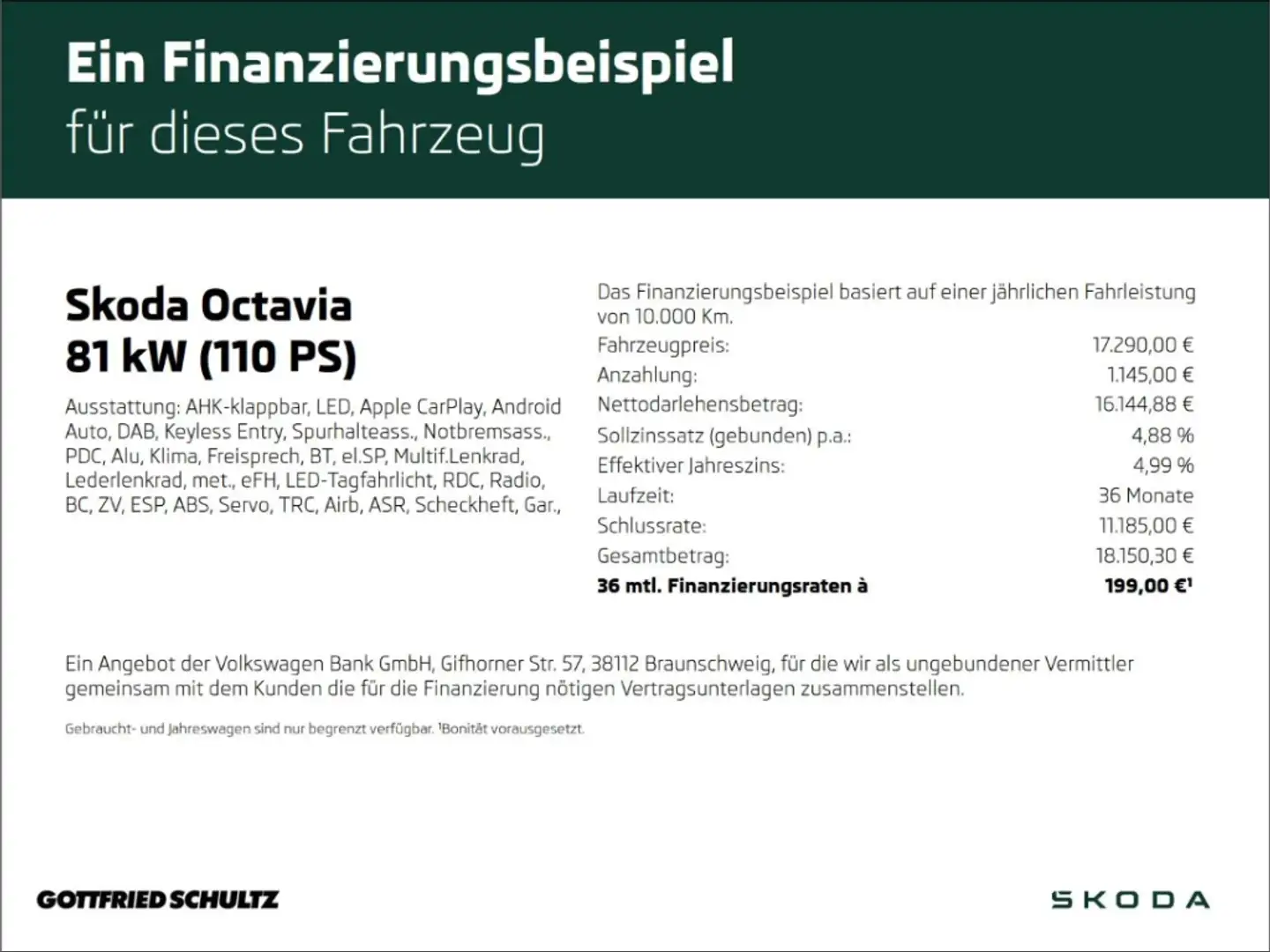 Skoda Octavia Com. 1.0 TSI Active LED SMART LINK AHK Schwarz - 2