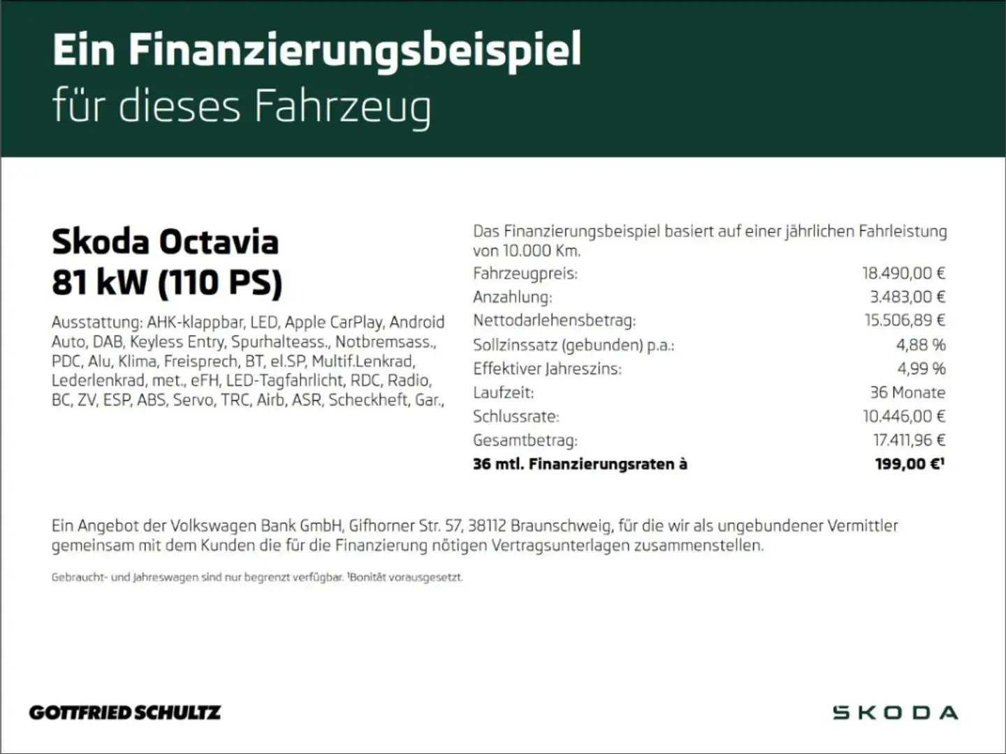 Skoda Octavia Com. 1.0 TSI Active LED SMART LINK AHK Negro - 2