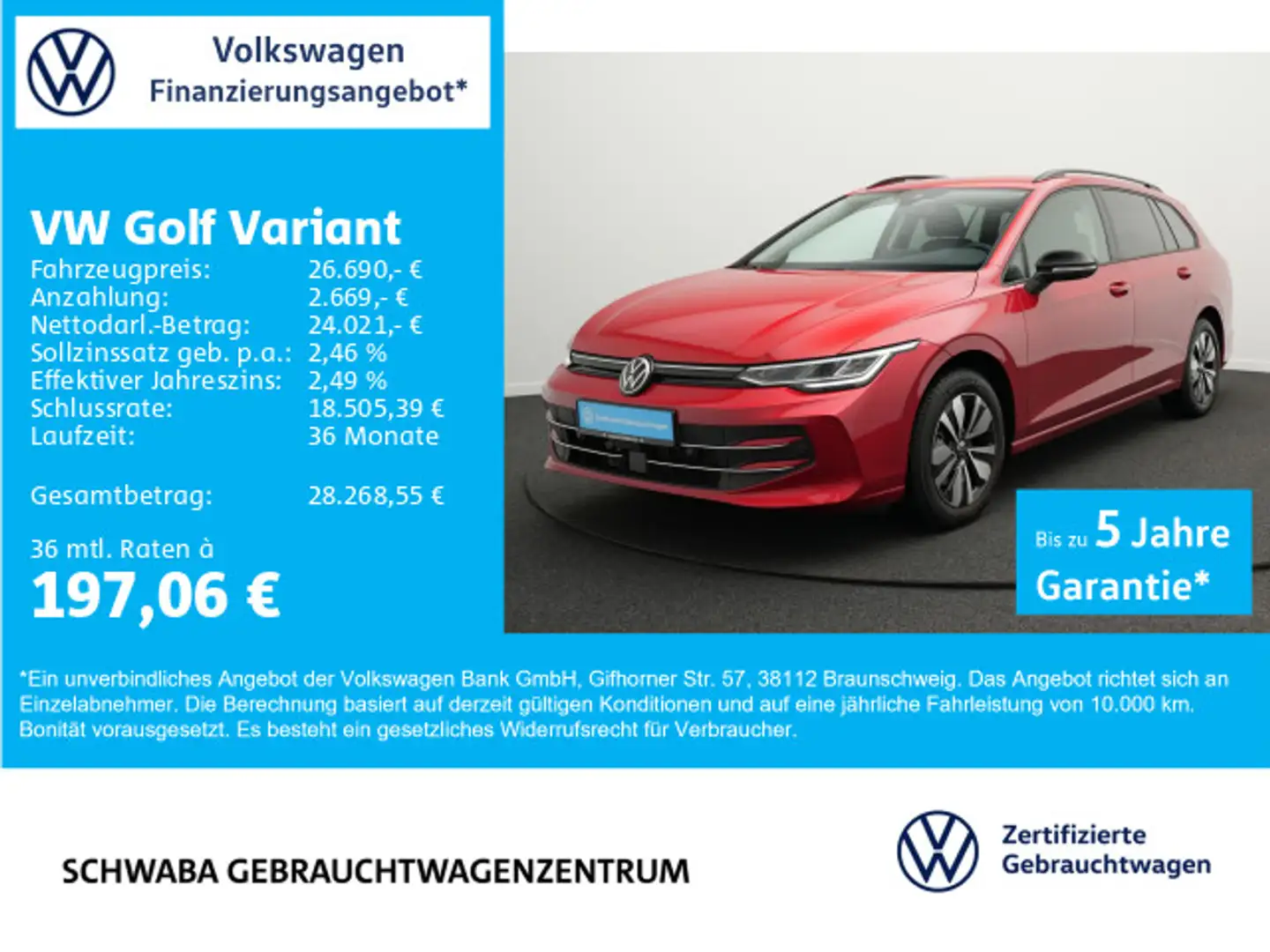 Volkswagen Golf Variant Goal 1.5 TSI *LED*VIRTUAL*ACC*16"* Rot - 1