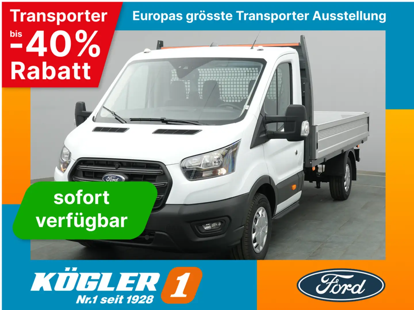 Ford Transit Pritsche EK 350 L3 Trend 130PS -36%* Blanc - 1