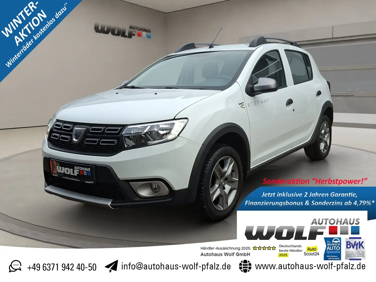 Dacia Sandero 0.9 TCe Stepway Prestige Navi~GRA~PDC~Klima Weiß - 1
