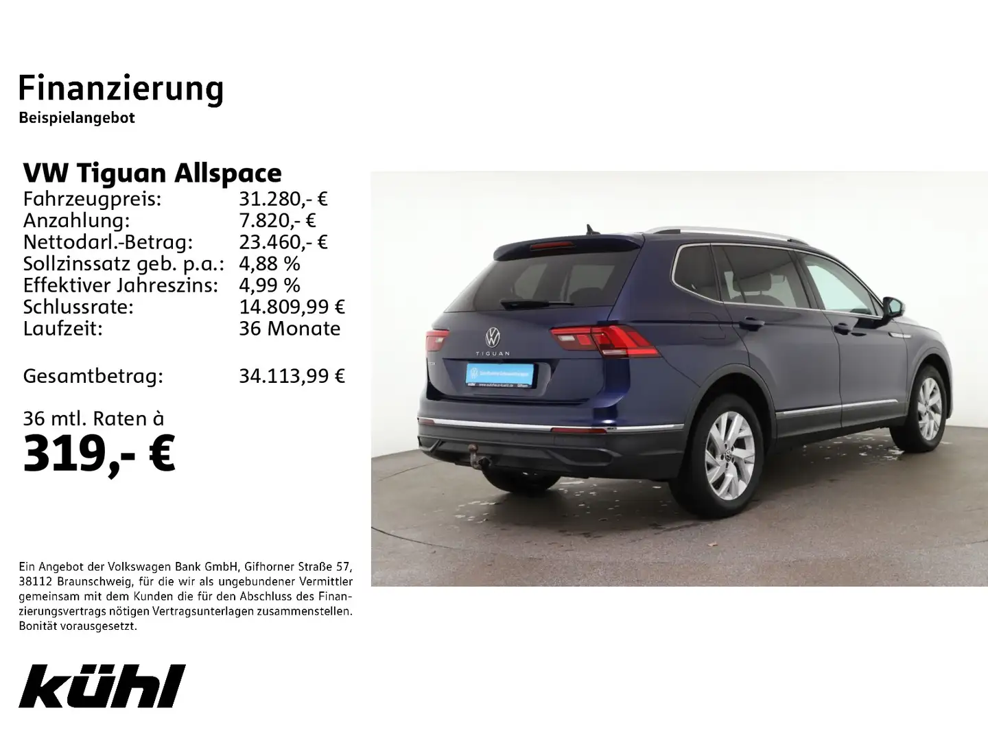 Volkswagen Tiguan Allspace 2.0 TDI DSG Life Standhzg./AHK/K Blau - 2