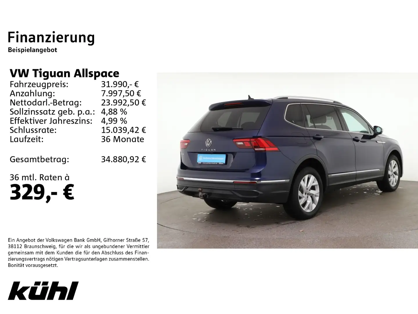 Volkswagen Tiguan Allspace 2.0 TDI DSG Life Standhzg./AHK/K Blauw - 2