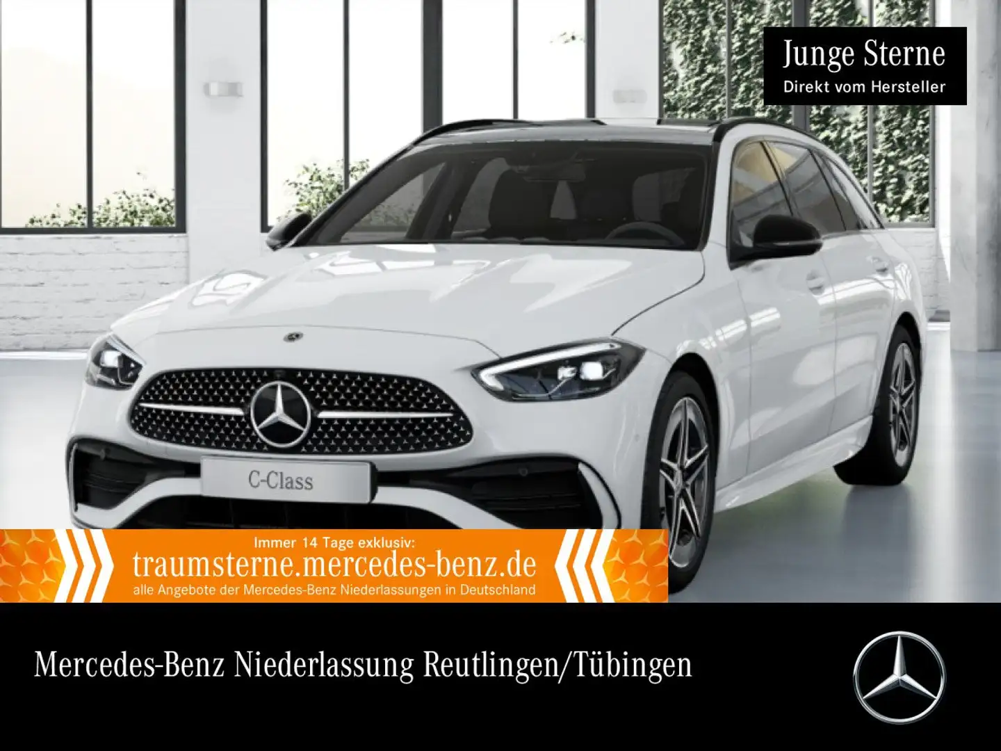 Mercedes-Benz C 180 T AMG+NIGHT+PANO+360+LED+TOTW+KEYLESS+9G Weiß - 1