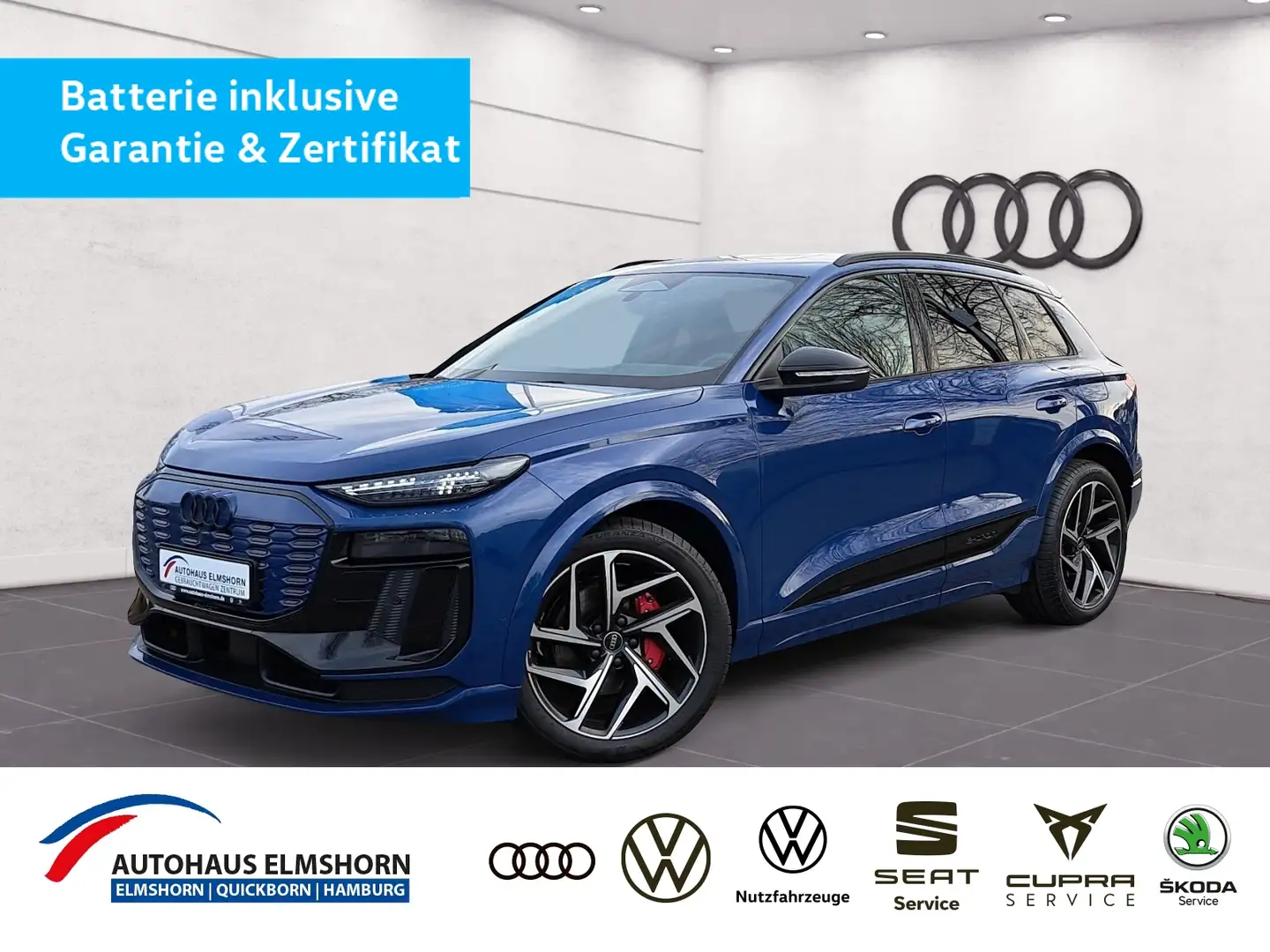 Audi Q6 e-tron edition one blue quattro AHK PANO B&O TECHPRO AIR Bleu - 1